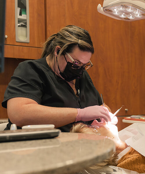 Dental teeth cleaning in progress in Greenville, SC